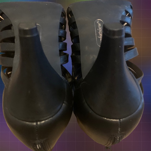 Comfort View Black Open Toe Heeled Sandals NWOB Size 9W - Picture 3 of 4